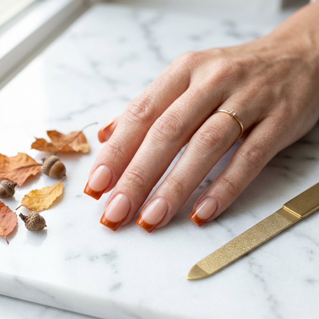 30 Pumpkin Nail Designs That Go From Adorably Cute to Absolutely Stunning 12 Pumpkin French Tip Nail Designs
