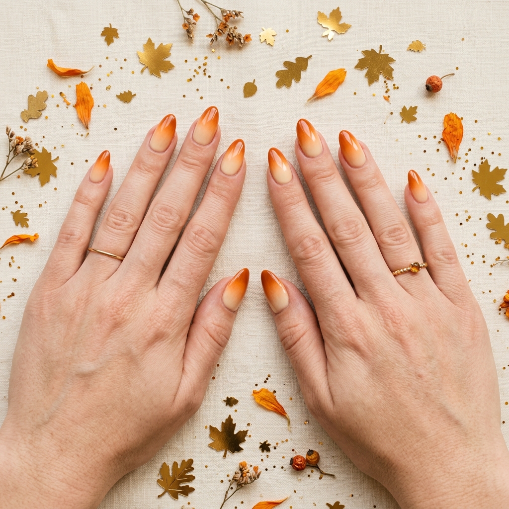 30 Pumpkin Nail Designs That Go From Adorably Cute to Absolutely Stunning 11 Pumpkin Ombre Nail Designs