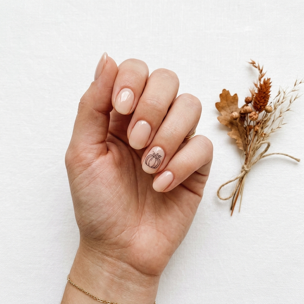 30 Pumpkin Nail Designs That Go From Adorably Cute to Absolutely Stunning 16 Pumpkin Minimalist Nail Designs