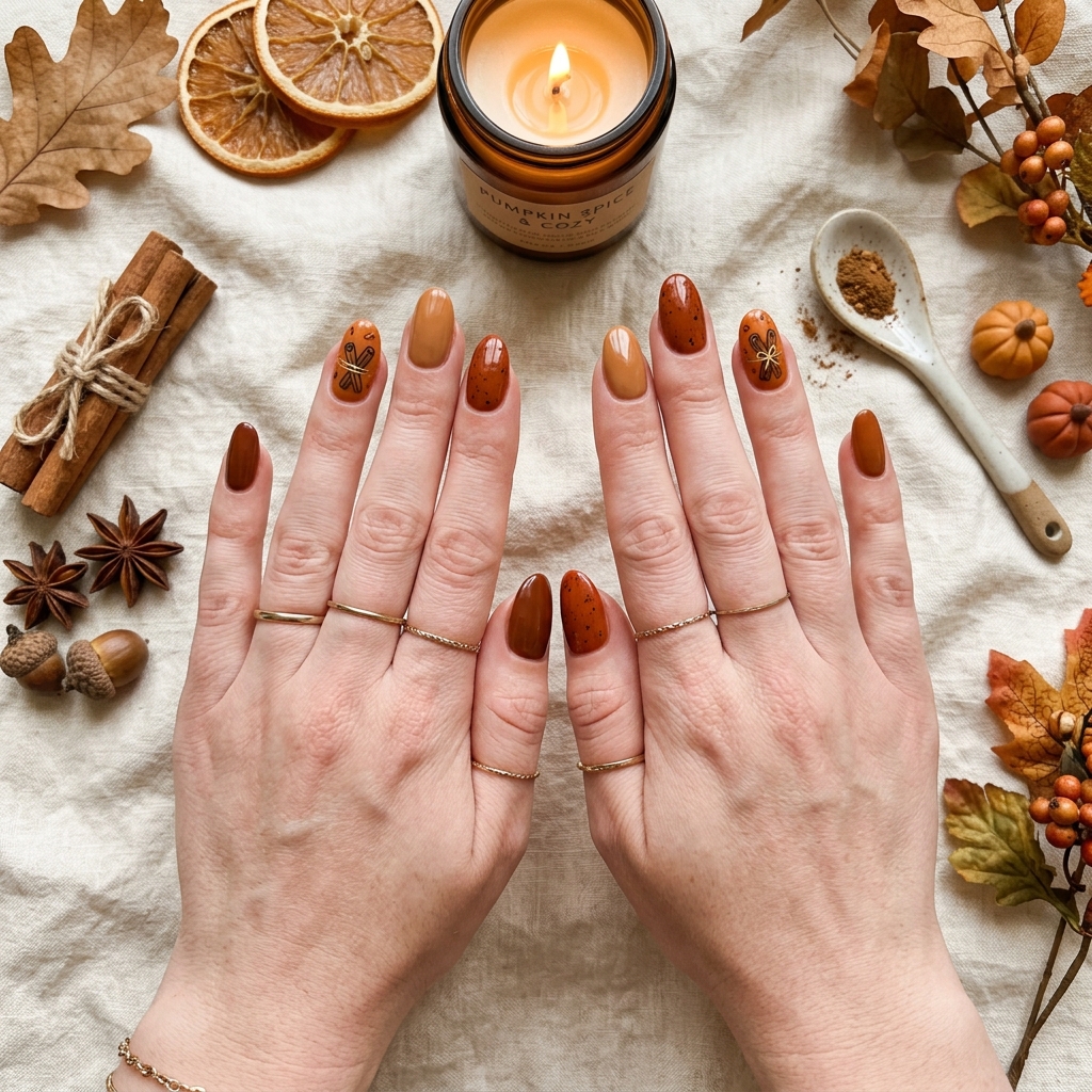 30 Pumpkin Nail Designs That Go From Adorably Cute to Absolutely Stunning 4 Pumpkin Spice Nail Designs