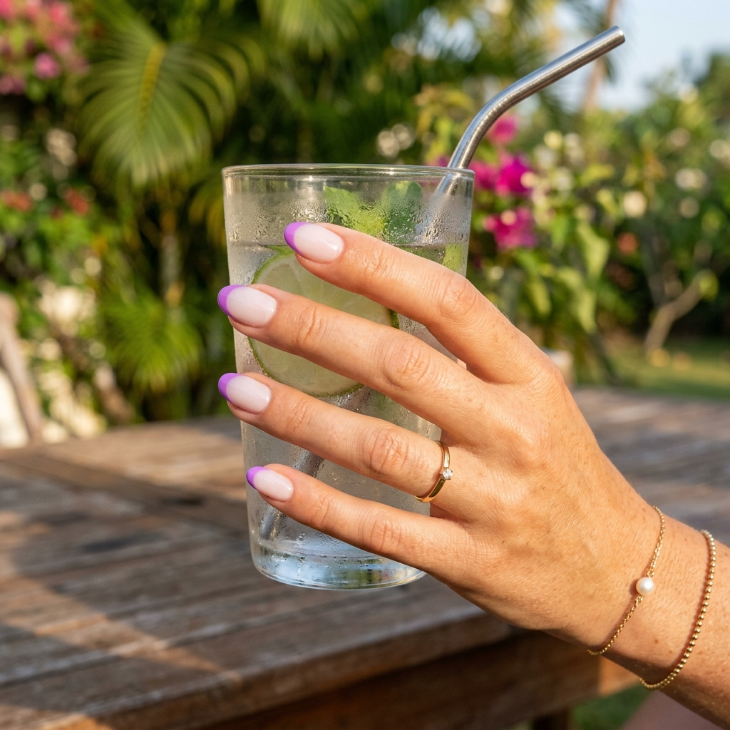 Purple French Tip Nails: 30 Stunning Ideas to Inspire Your Next Manicure 29 Purple French Tip Nails for Summer Ideas