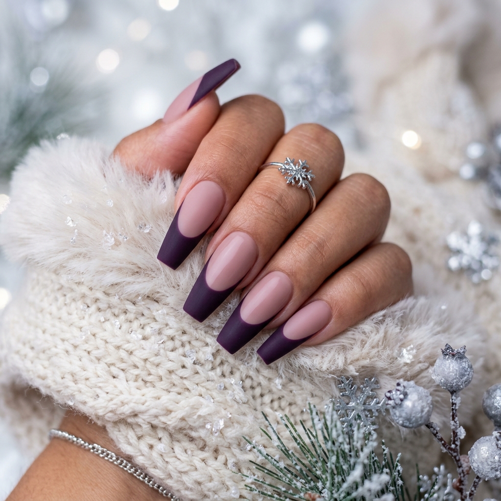Purple French Tip Nails: 30 Stunning Ideas to Inspire Your Next Manicure 30 Purple French Tip Nails for Winter Ideas