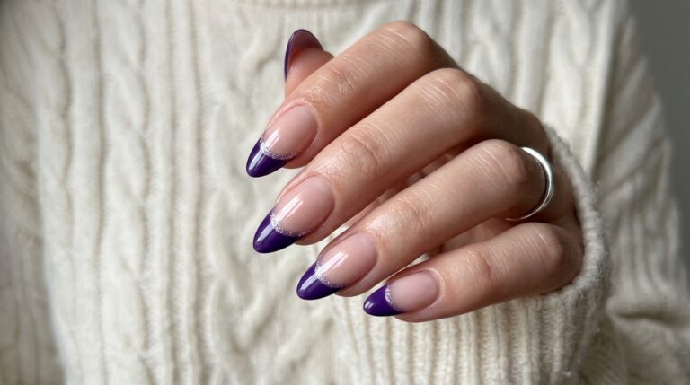 purple french tip nails
