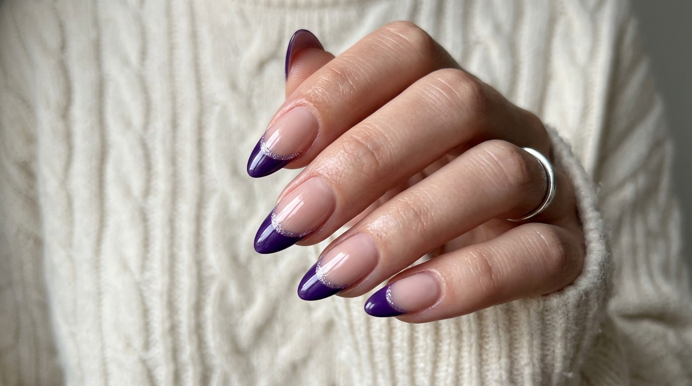 purple french tip nails
