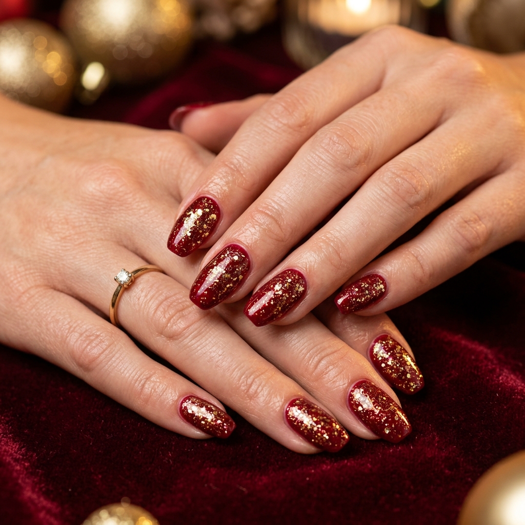 Red Sparkly Nails Ideas: 30 Dazzling Looks to Inspire Your Next Manicure 6 Gold and Red Sparkle Nails