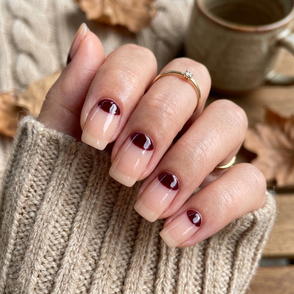 Reverse Fall French Tip Nails Ideas
