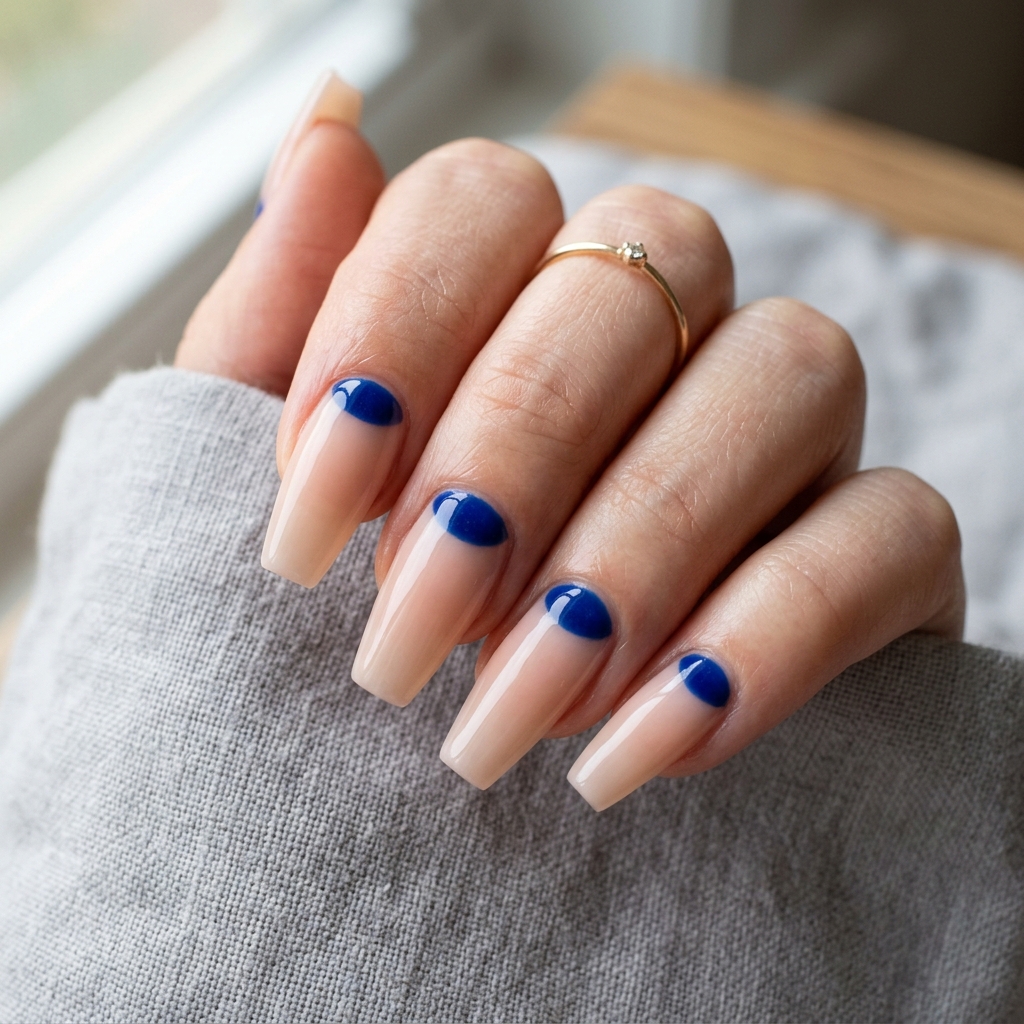 Reverse French Tip Coffin Nails Ideas
