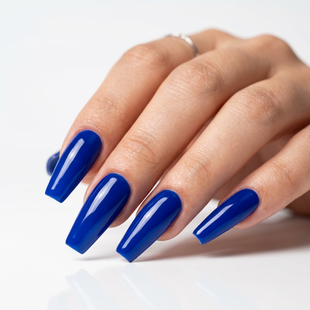 Royal Blue Coffin Nail Ideas