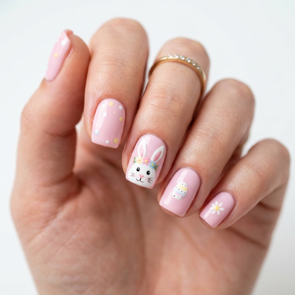 Bunny Short Easter Nails Ideas