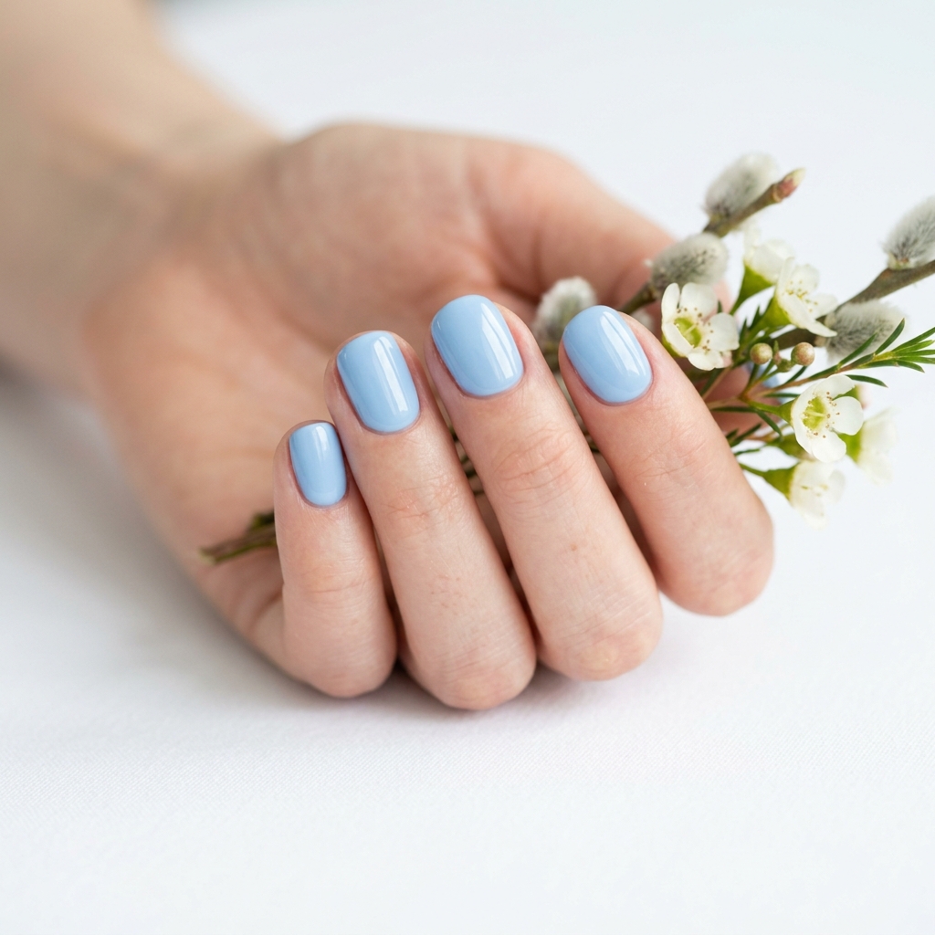 Blue Short Easter Nail Ideas
