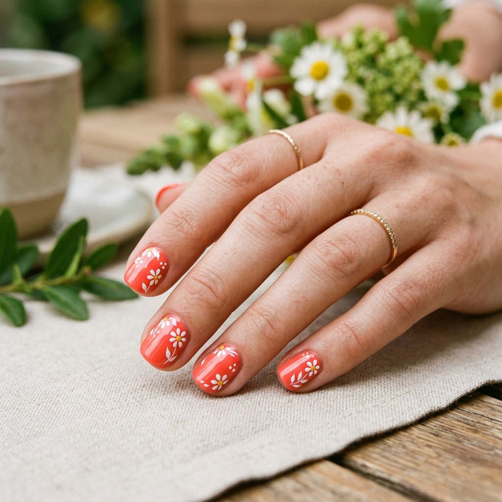 Cute Spring Nails Short: 30 Creative Ideas to Inspire Your Next Manicure 25 Coral Cute Spring Nails Short Ideas