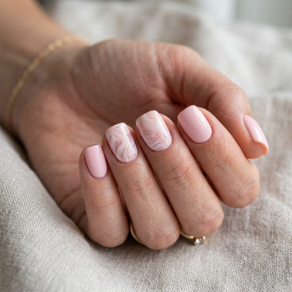 Cute Spring Nails Short: 30 Creative Ideas to Inspire Your Next Manicure 21 Marble Cute Spring Nails Short Ideas