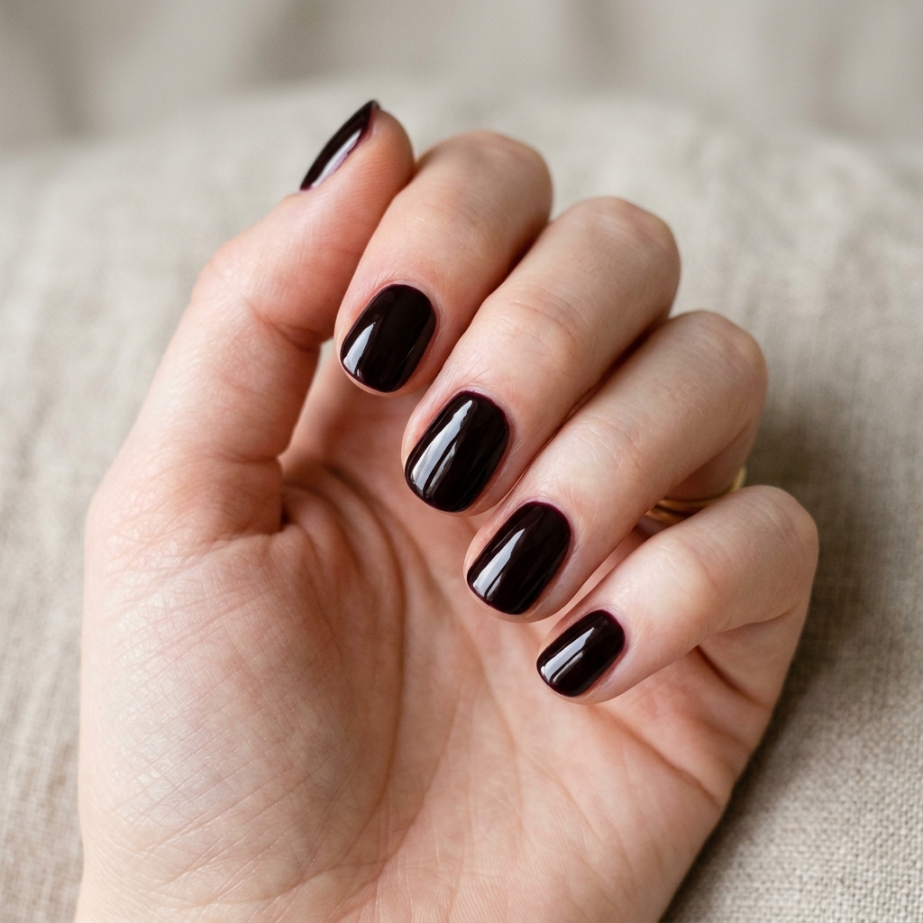 Black Cherry Nails: 30 Creative Ideas to Inspire Your Next Manicure 13 Short Black Cherry Nails Ideas