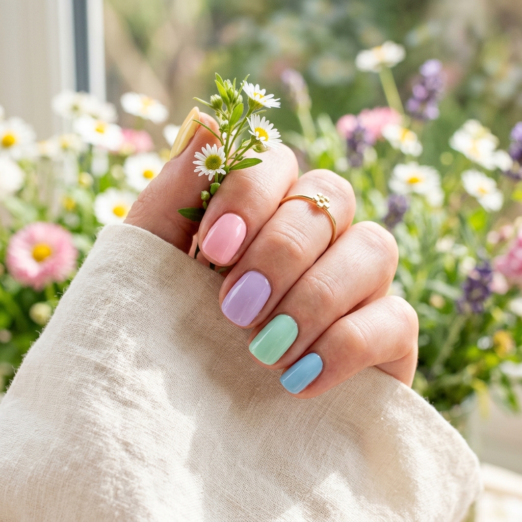 Cute Spring Nails Short: 30 Creative Ideas to Inspire Your Next Manicure 30 Short Multicolor Spring Nails Ideas