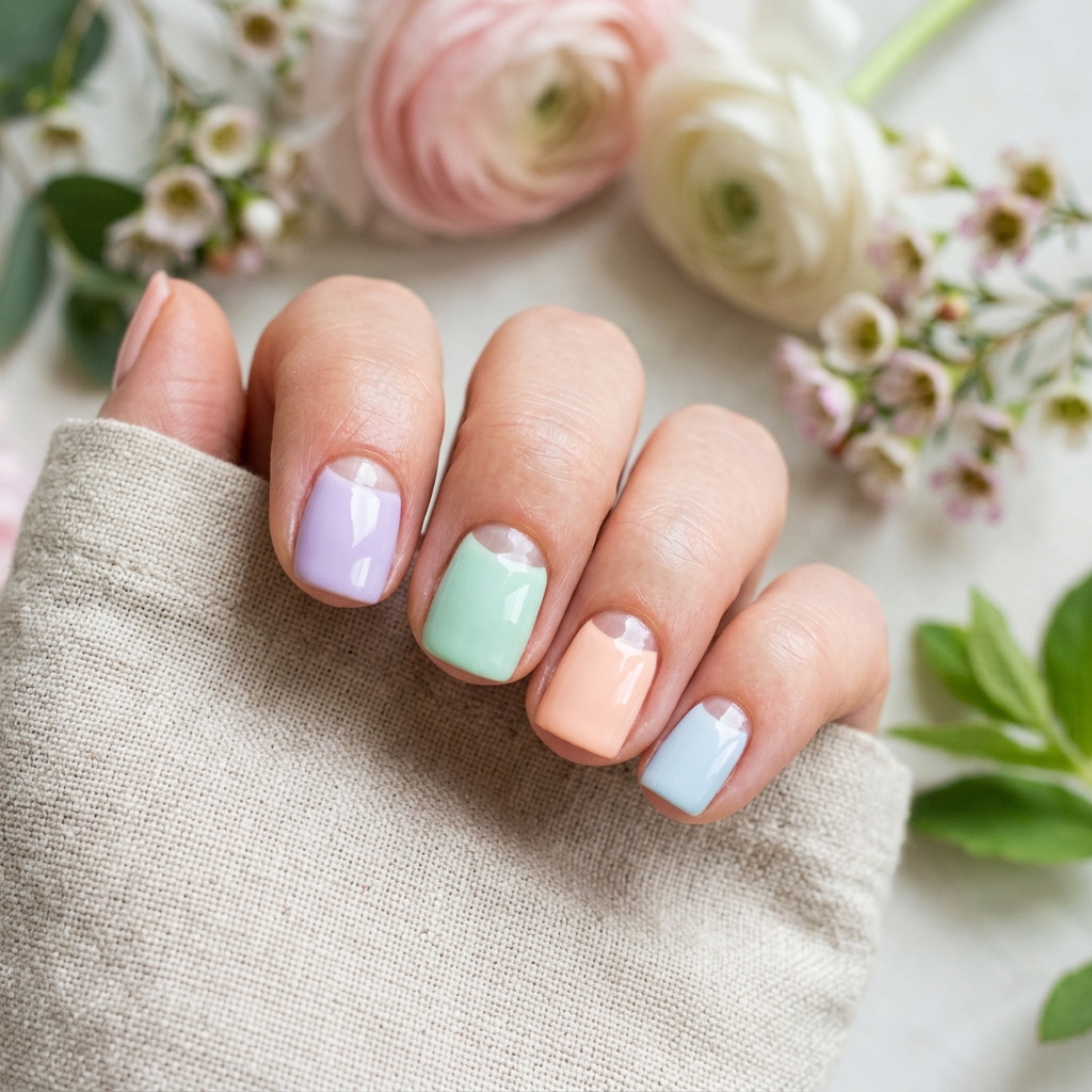 Cute Spring Nails Short: 30 Creative Ideas to Inspire Your Next Manicure 18 Negative Space Cute Spring Nails Short Ideas