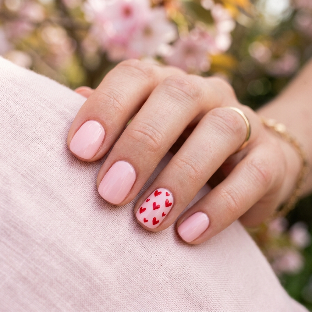 Cute Spring Nails Short: 30 Creative Ideas to Inspire Your Next Manicure 31 Short Spring Nails with Heart Accents Ideas