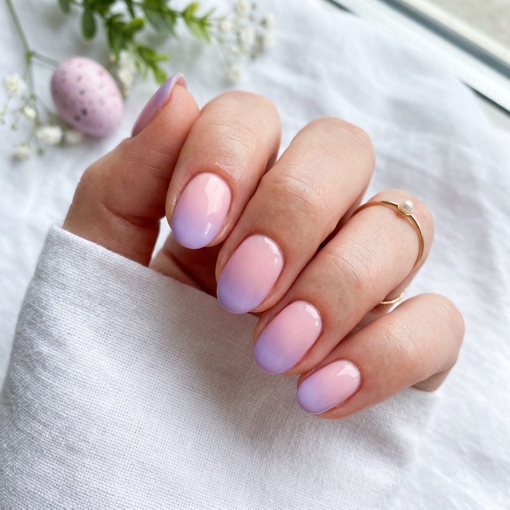 Ombre Short Easter Nails Ideas