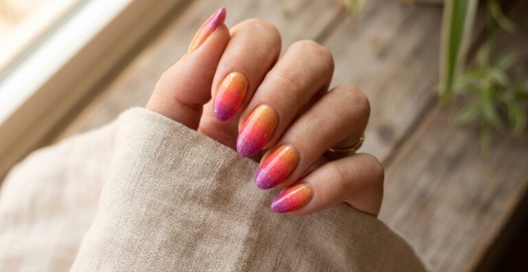 sunset ombre nails