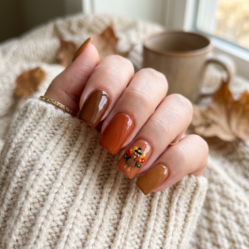 Thanksgiving Nails Ideas: 30 Festive Designs to Celebrate the Season 3 Turkey Art Thanksgiving Nails Ideas
