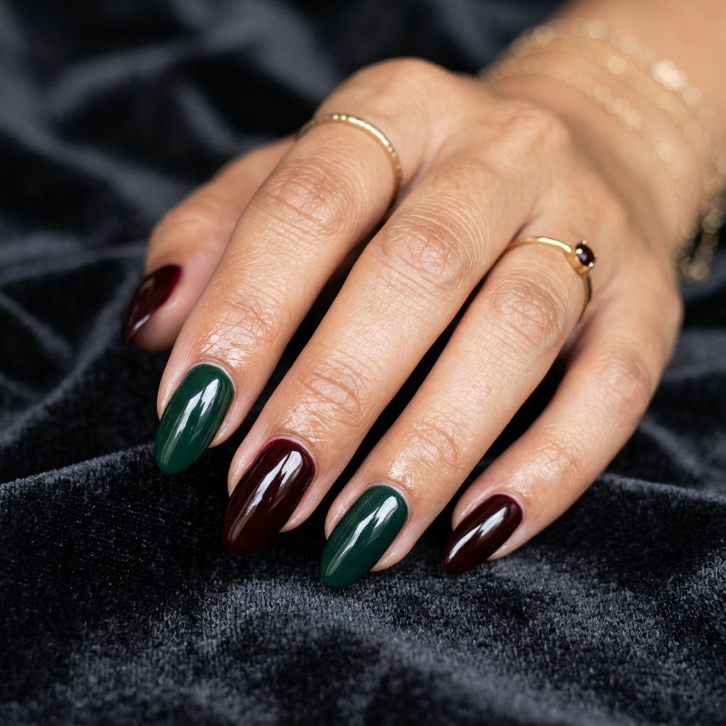 Black Cherry Nails: 30 Creative Ideas to Inspire Your Next Manicure 16 Two-Tone Black Cherry Nails Ideas