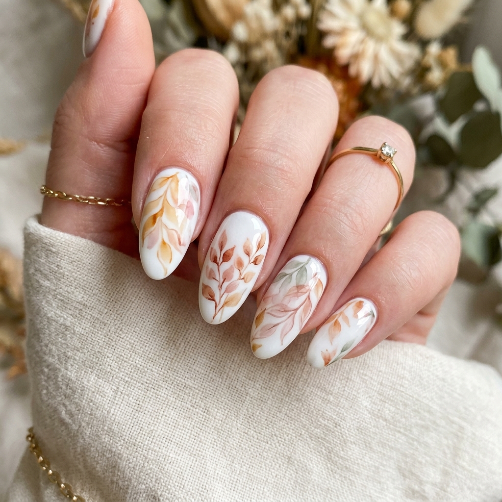 Leaf Nail Art: 30 Stunning Nature Inspired Ideas for Your Next Manicure 5 Watercolor Leaf Nail Art Ideas