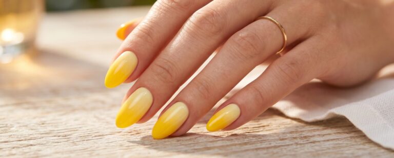 yellow ombre nails