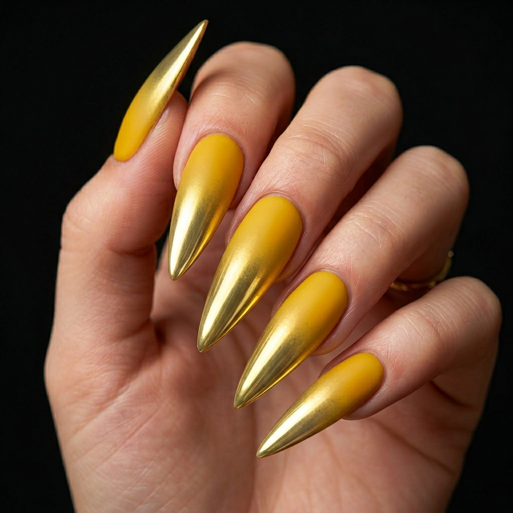 Yellow Ombre Nails 30 Ideas: The Ultimate Guide to Sunny, Gradient Manicures 23 Yellow Chrome Ombre Nails