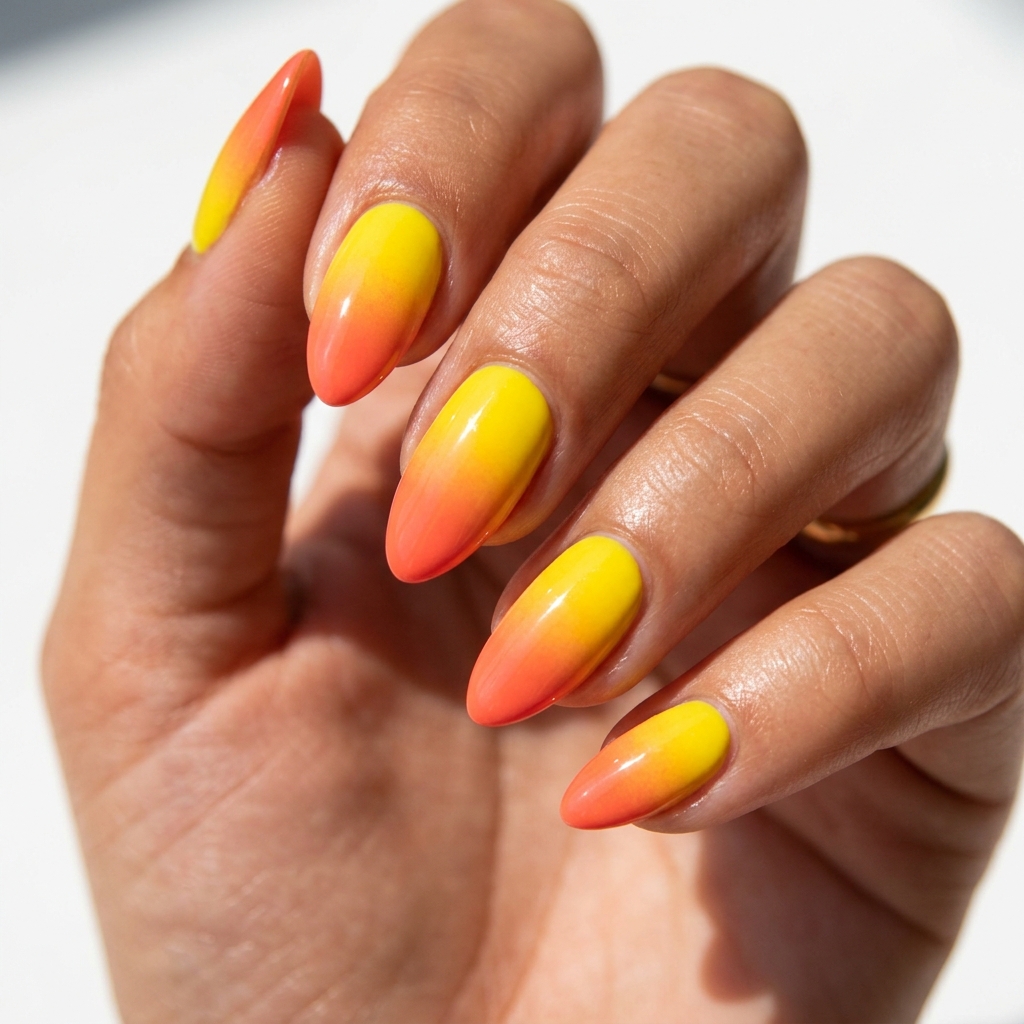 Yellow Ombre Nails 30 Ideas: The Ultimate Guide to Sunny, Gradient Manicures 28 Yellow and Coral Ombre Nails