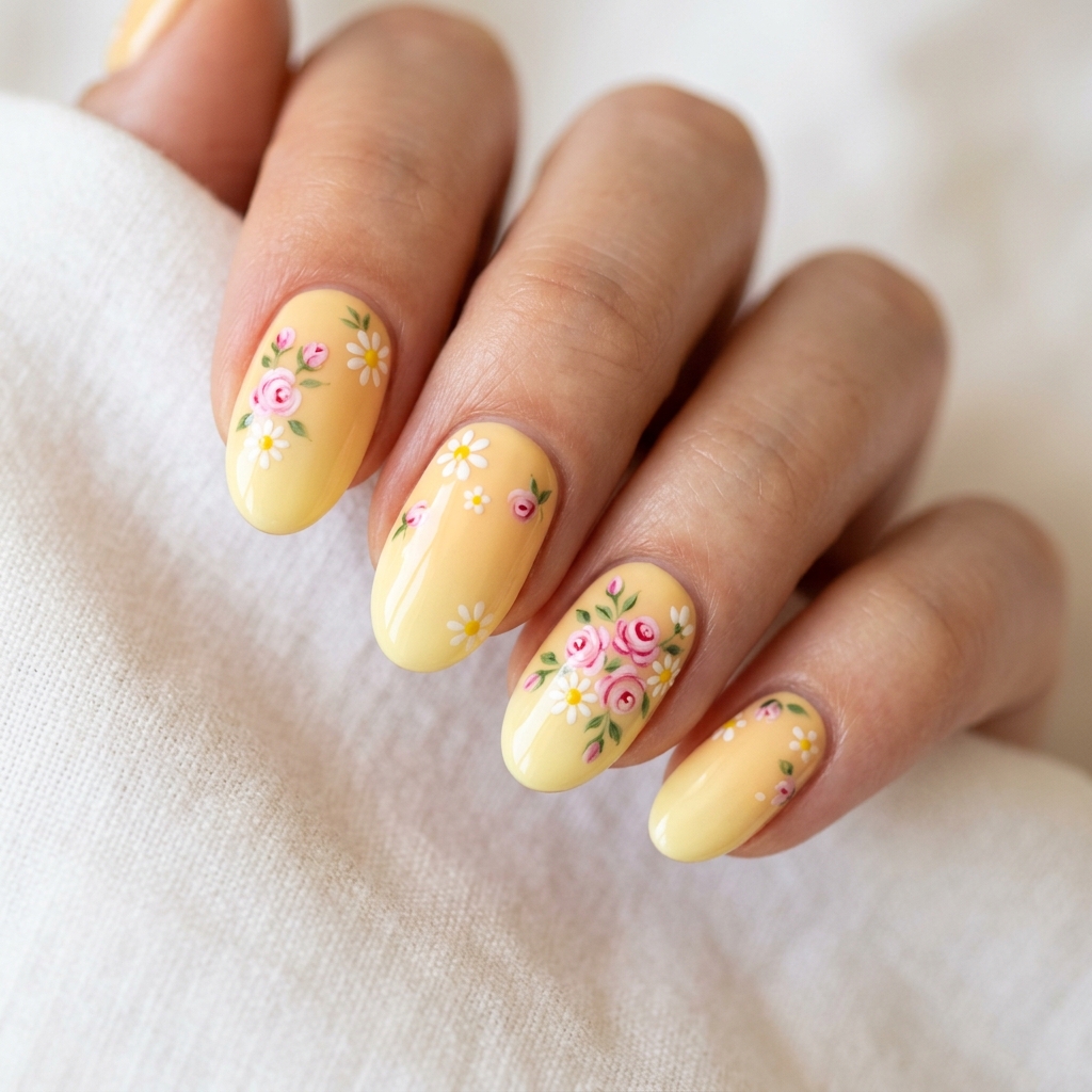 Yellow Ombre Nails 30 Ideas: The Ultimate Guide to Sunny, Gradient Manicures 25 Yellow Floral Ombre Nail Art