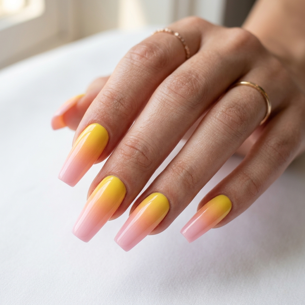 Yellow Ombre Nails 30 Ideas: The Ultimate Guide to Sunny, Gradient Manicures 6 Pink and Yellow Ombre Nails
