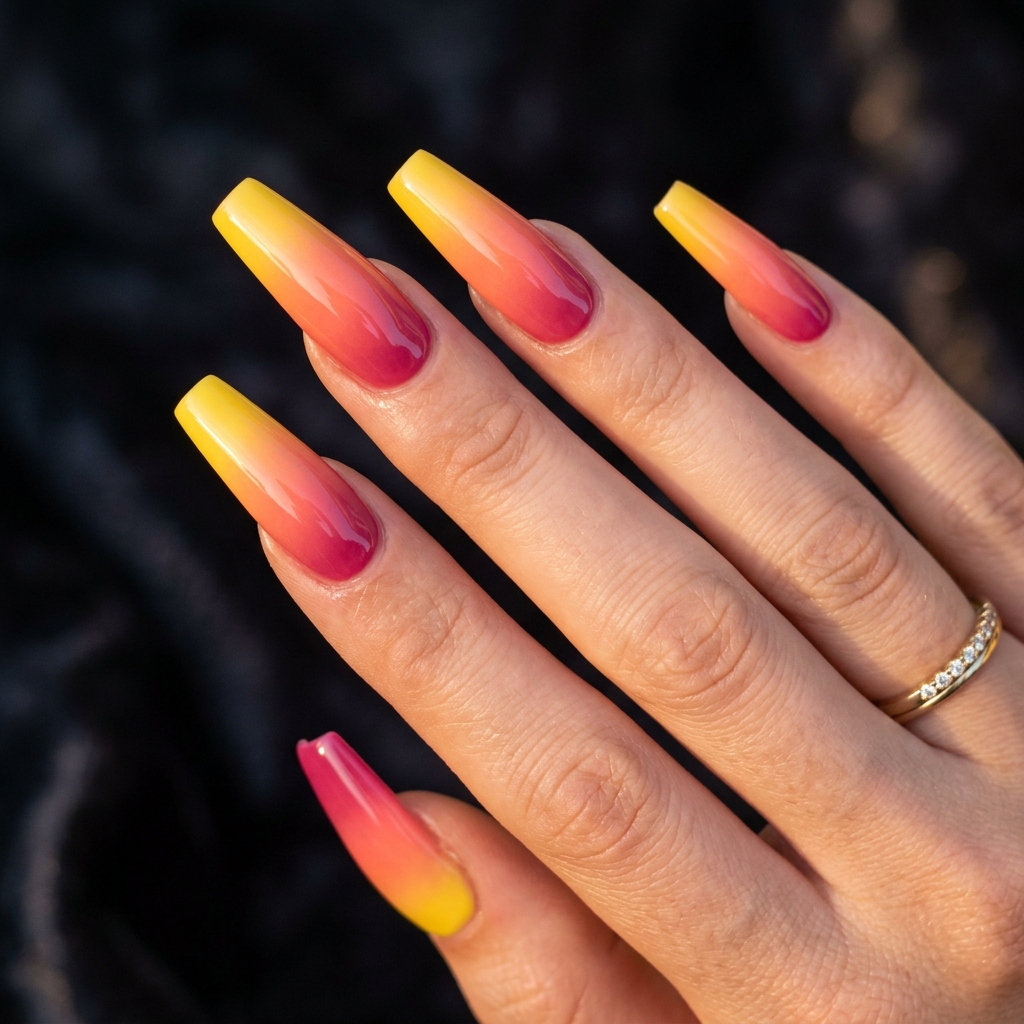 Yellow Ombre Nails 30 Ideas: The Ultimate Guide to Sunny, Gradient Manicures 20 Sunset Yellow Ombre Nails