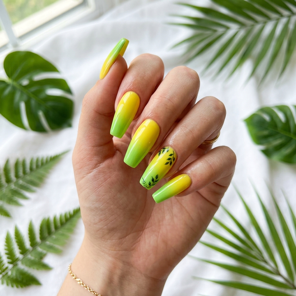 Yellow Ombre Nails 30 Ideas: The Ultimate Guide to Sunny, Gradient Manicures 14 Green to Yellow Ombre Nails