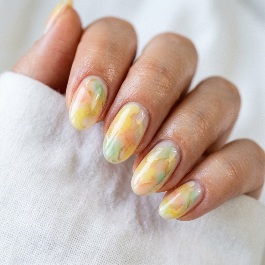 Yellow Ombre Nails 30 Ideas: The Ultimate Guide to Sunny, Gradient Manicures 19 Watercolor Yellow Nail Design