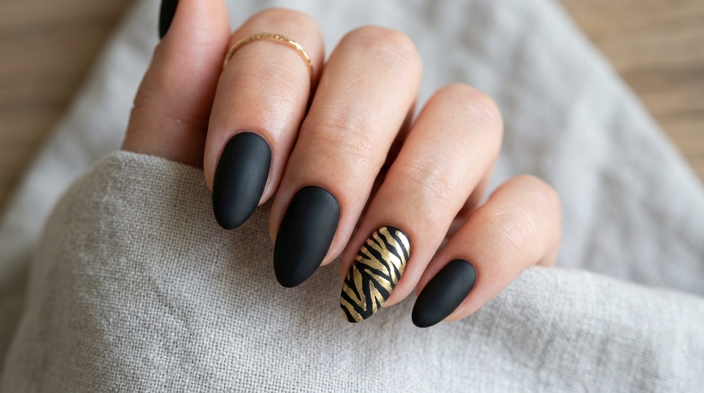 zebra nail art