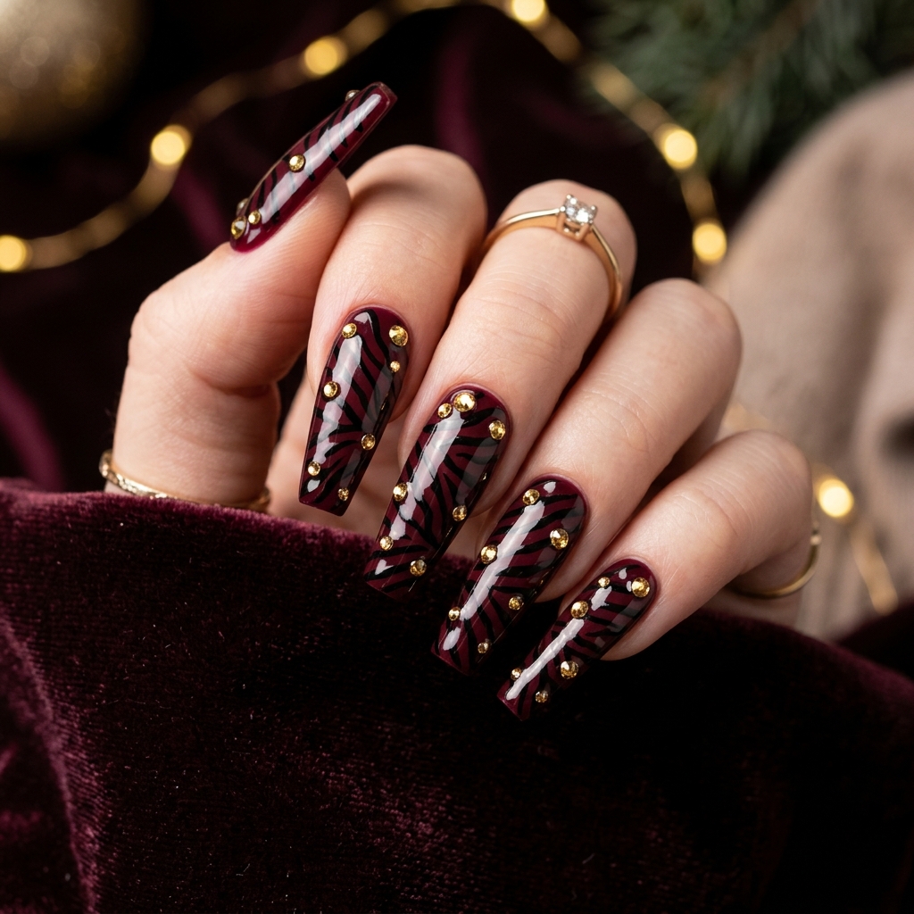 Zebra Nails Art for Winter Ideas