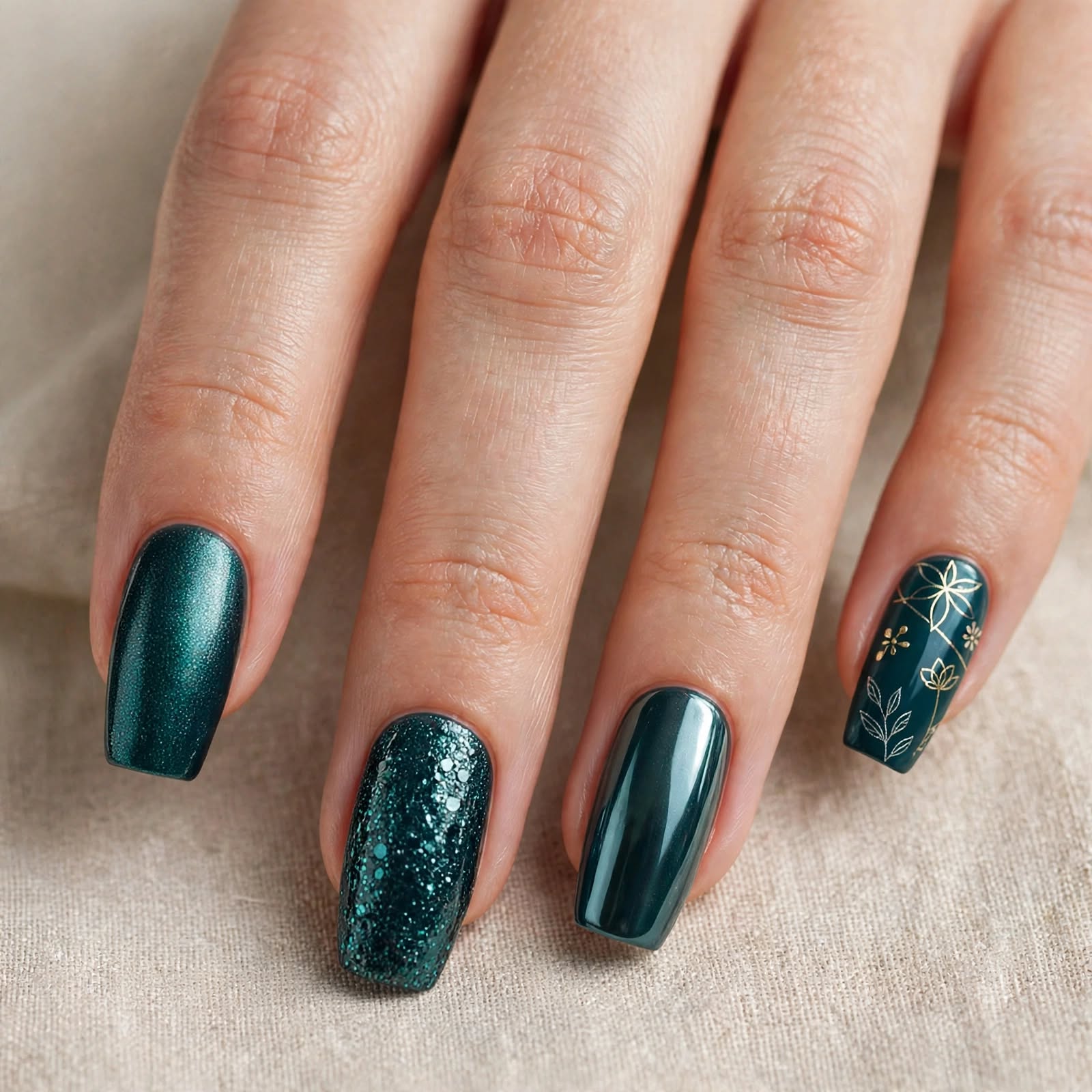 Dark Teal Nails Ideas: 30 Stunning Looks to Inspire Your Next Manicure 23 Press On Dark Teal Nails