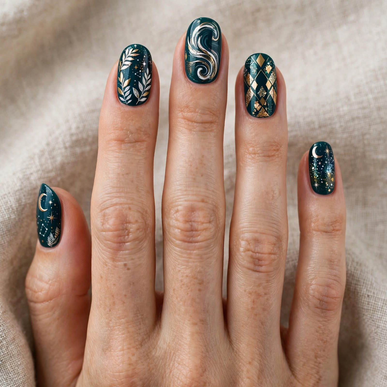 Dark Teal Nails Ideas: 30 Stunning Looks to Inspire Your Next Manicure 27 Dark Teal Nail Art Designs