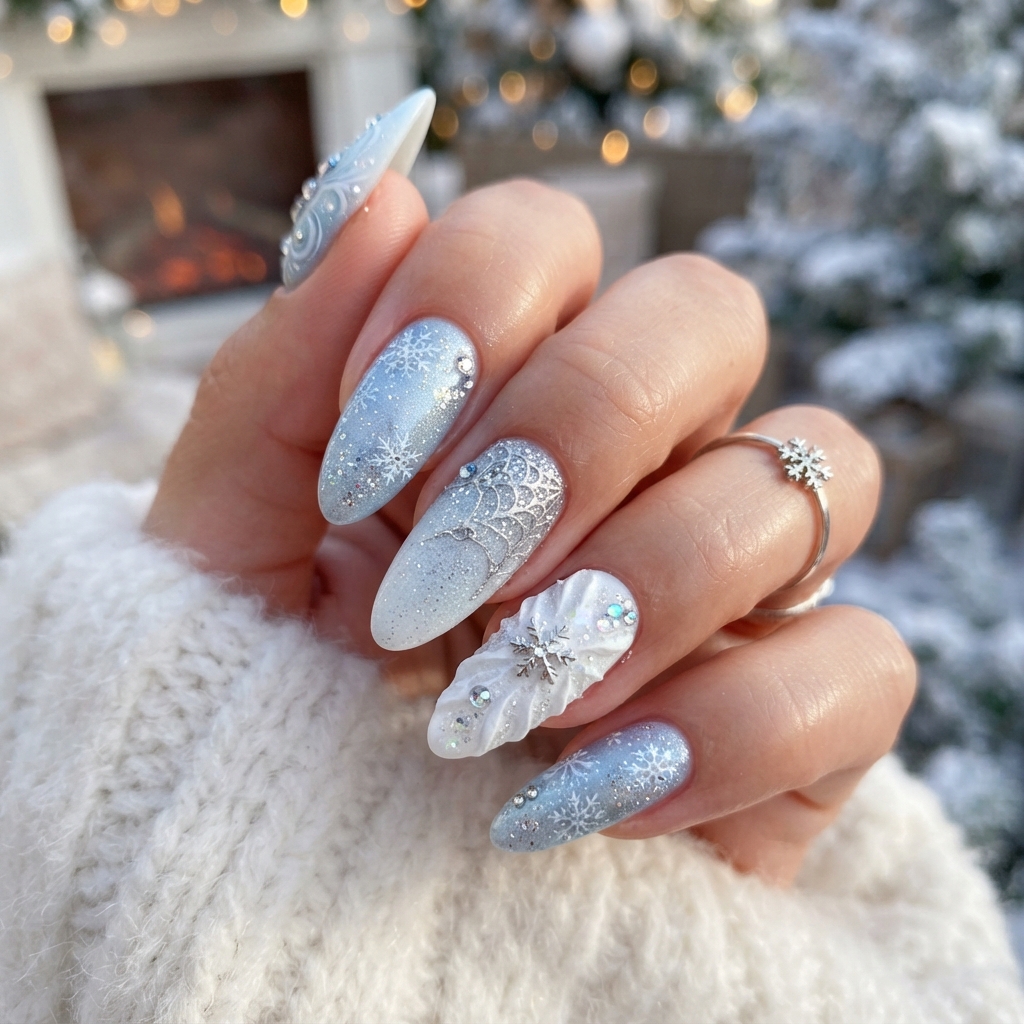 Snow Queen Nails Idea