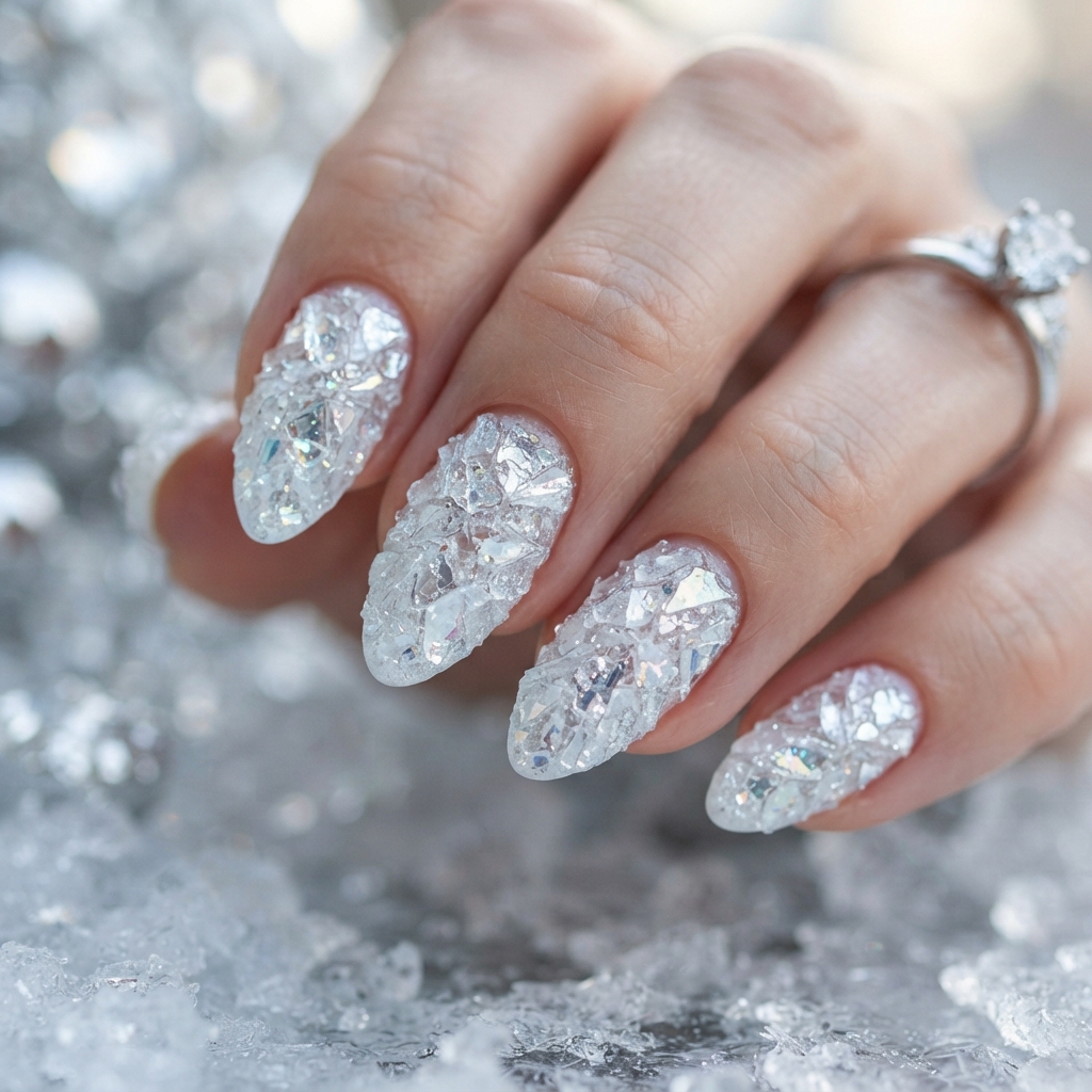 Frozen Glass Nails Idea