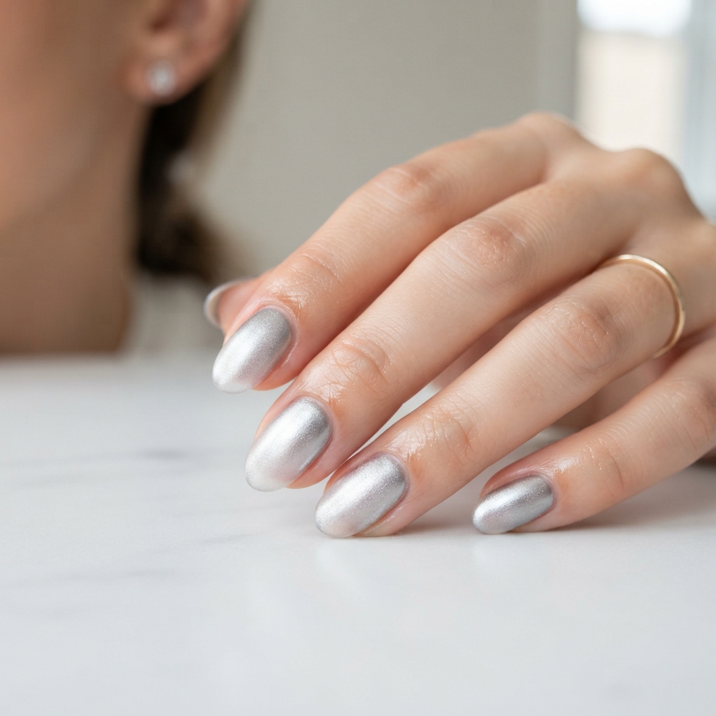 Silver Frost Nails Idea