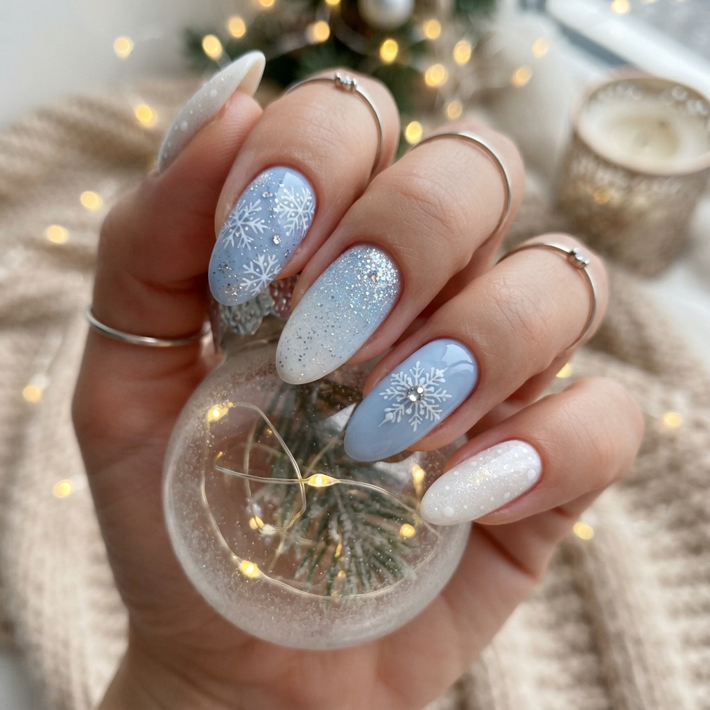 Winter Wonderland Nails Idea