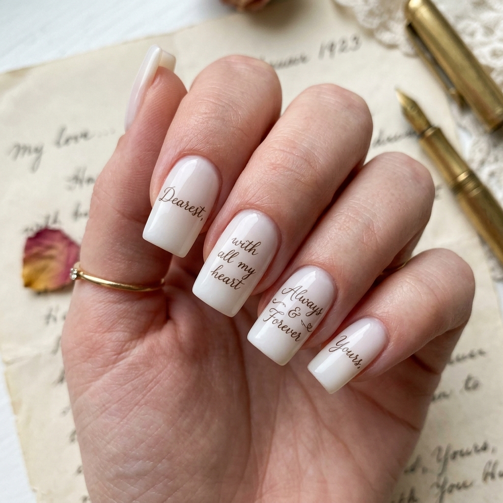 Love Letter Nail Art Idea
