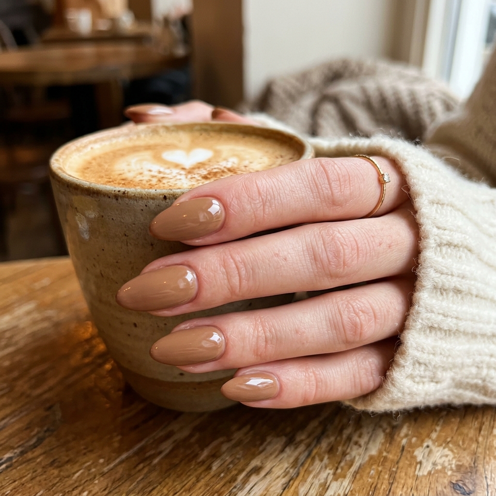30 Neutral Almond Nails Ideas You'll Want to Save 12 Cappuccino Almond Nails Idea