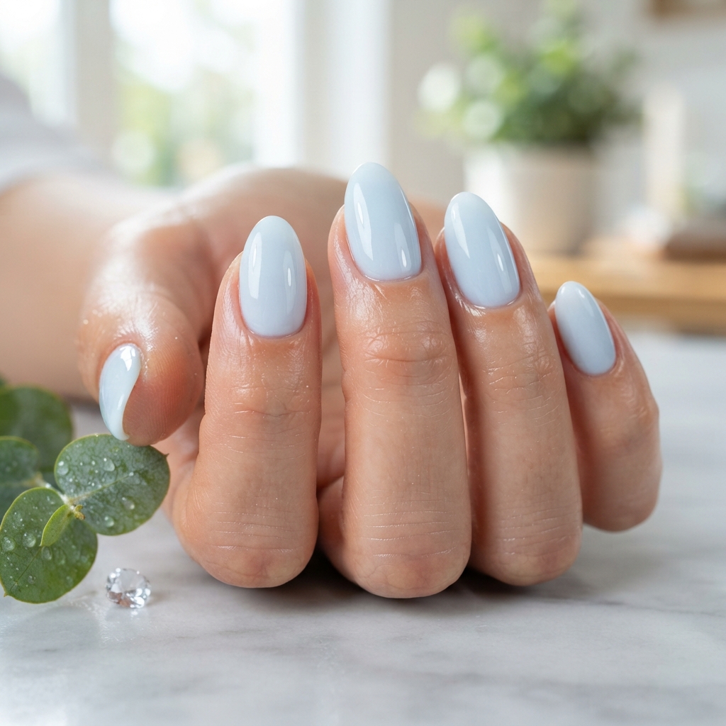 30 Winter Gel Nails Ideas You'll Want to Save 14 Icy Blue Gel Nails Idea