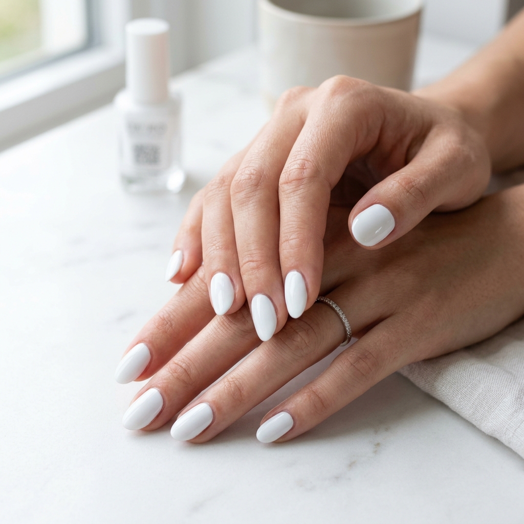 Arctic White Nails Idea