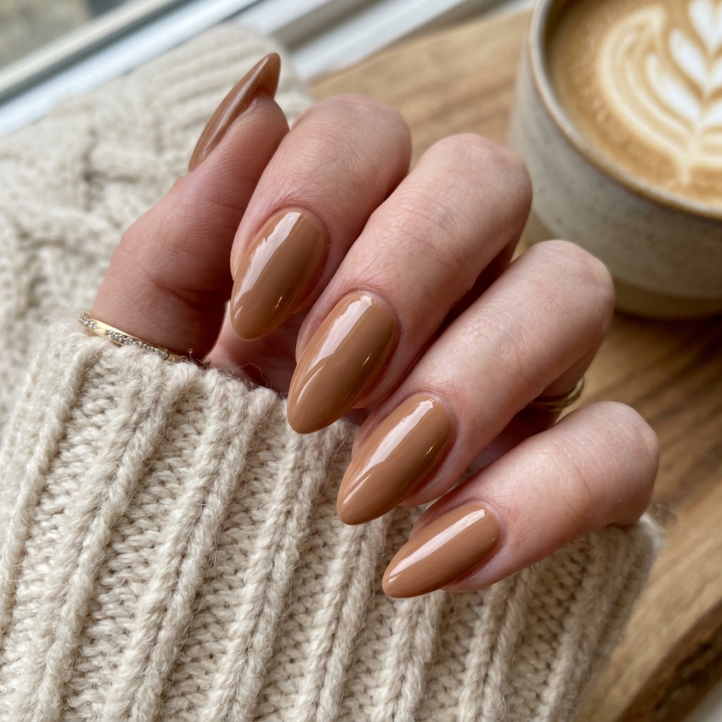 30 Neutral Almond Nails Ideas You'll Want to Save 17 Latte Almond Nails Idea