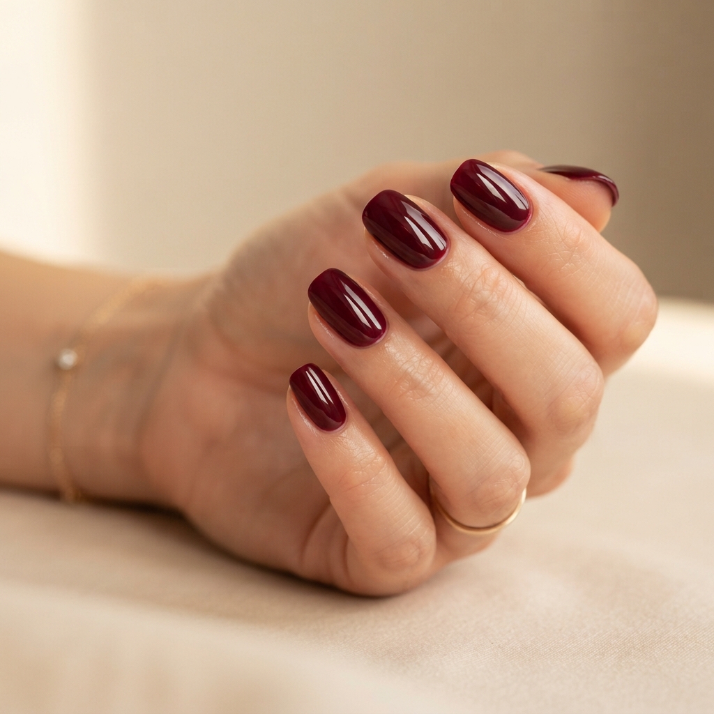 30 Winter Gel Nails Ideas You'll Want to Save 2 Deep Burgundy Winter Gel Nails Idea