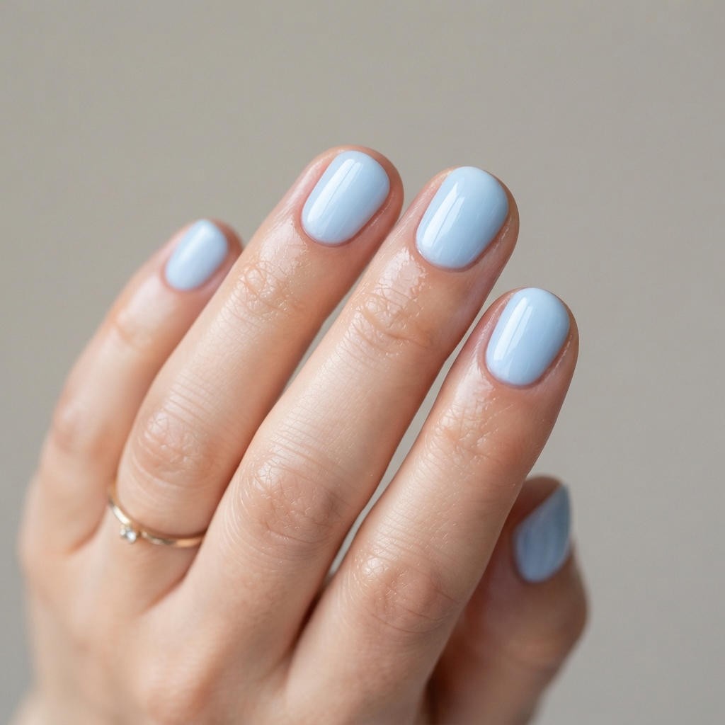 Icy Baby Frosty Blue Nails Idea
