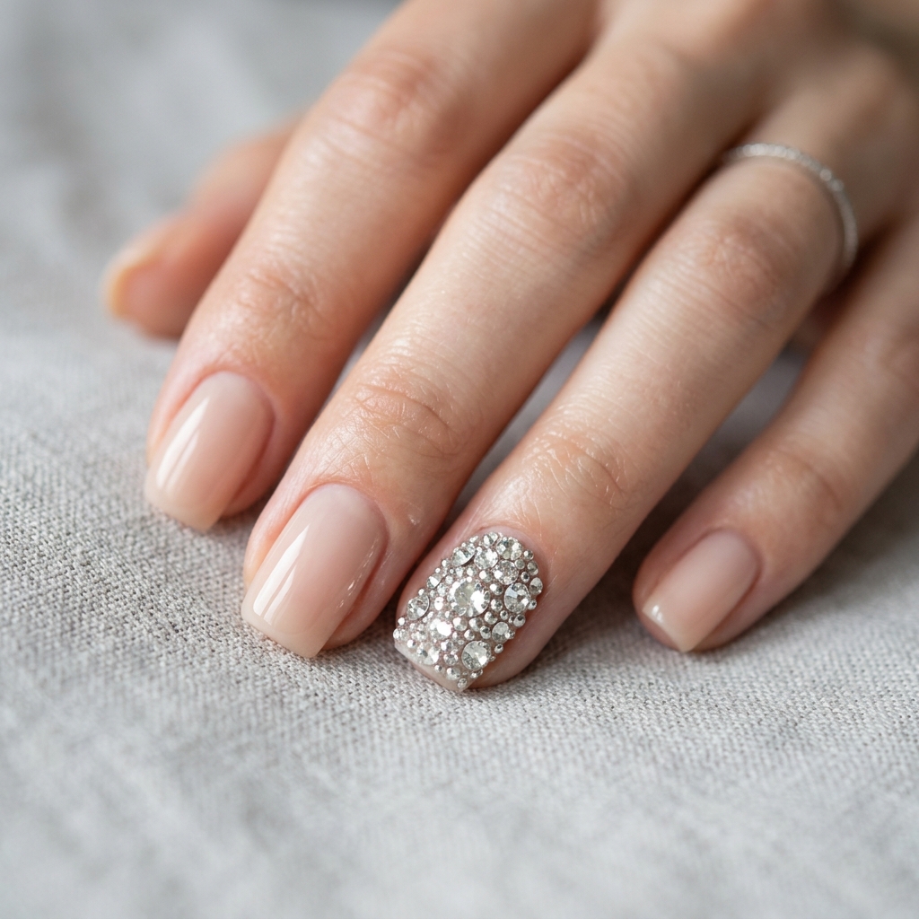 Diamond Encrusted Nails Idea