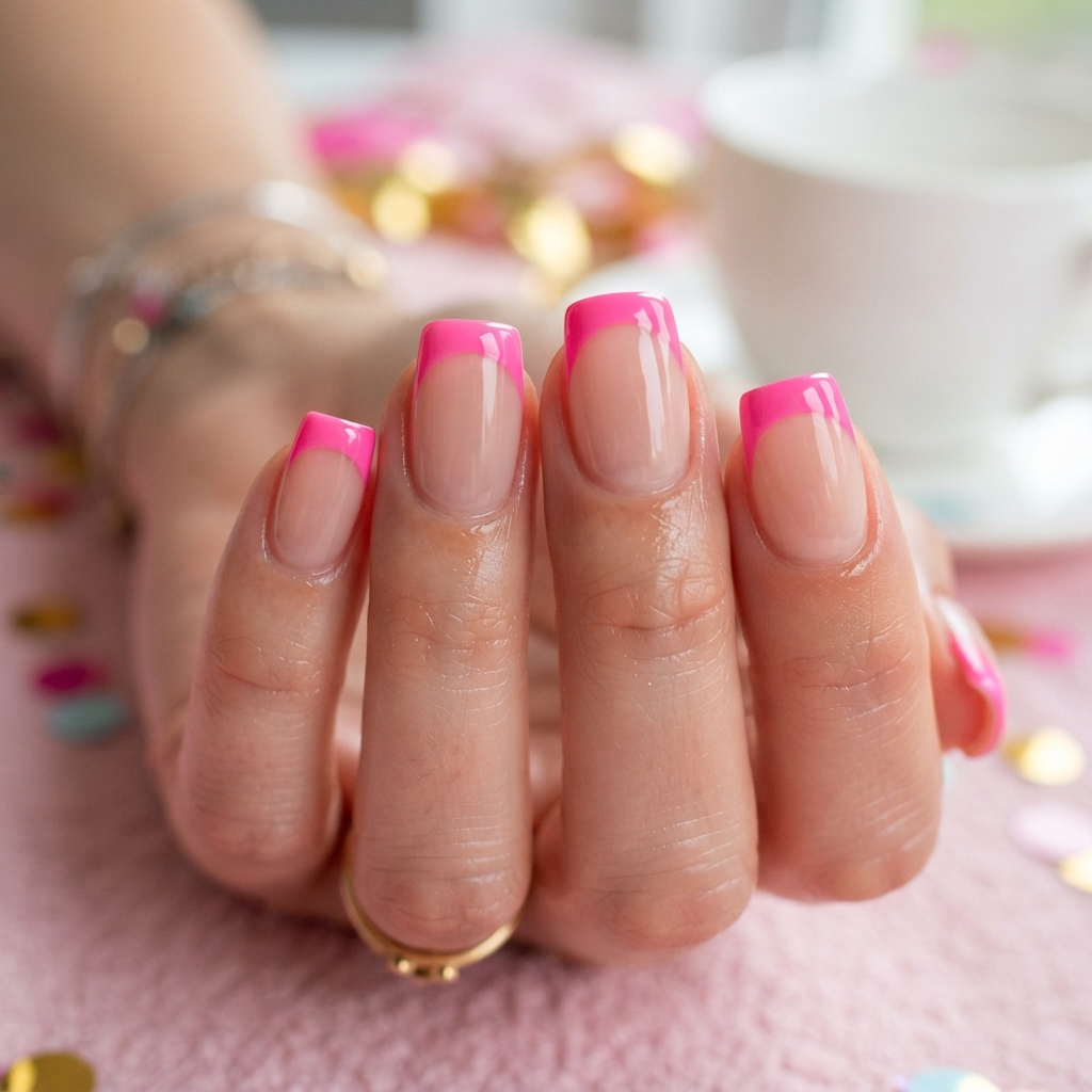30 Pink Valentines Day Nails Ideas You'll Love 22 Bubblegum Pink French Nails Idea
